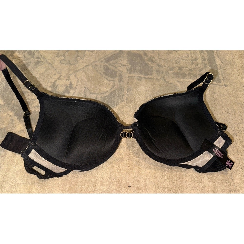 Victoria's Secret Bombshell‎ Beige Black Size 32D Add 2 Sizes - Picture 2 of 4